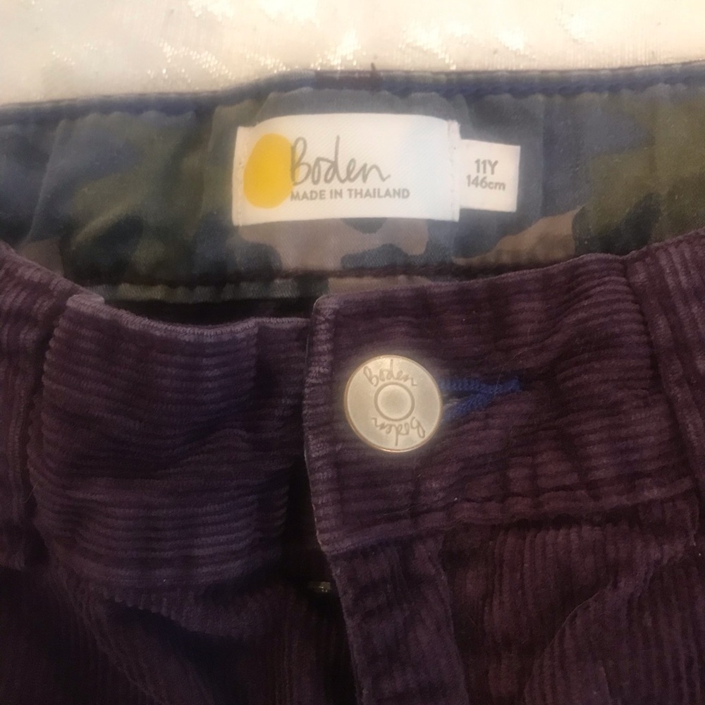 Boden Boys Corduroy Pants in Deep Plum NWOT Size 11y - Picture 2 of 3